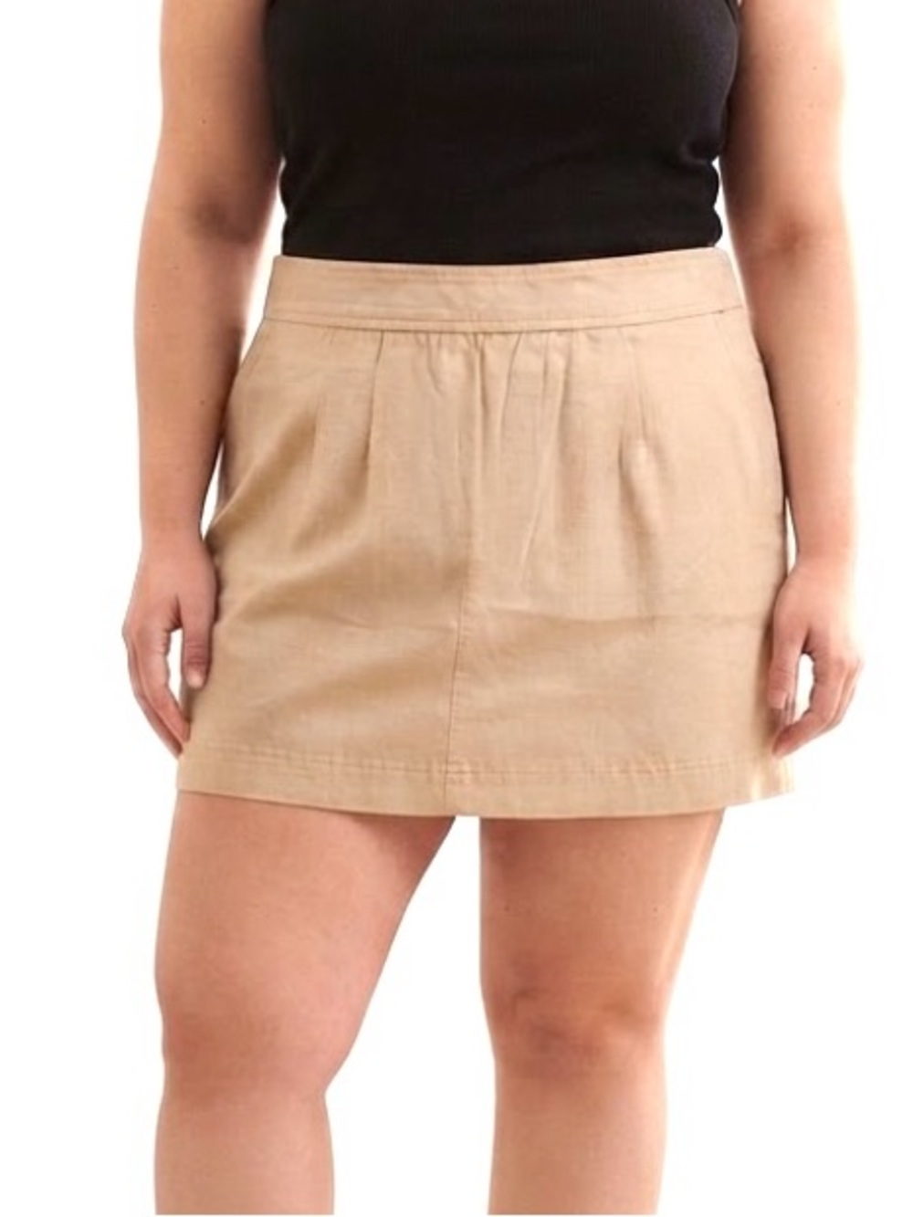 Old Navy Beige Mini A-Line Skirt linen